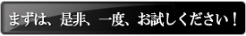 まずは、是非、一度、お試しください！　